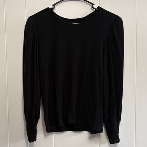 Nation LTD Black Puff Sleeve Cotton Top